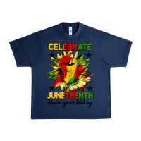 Navy celebrate juneteenth know your history Urban Heavy Tee - HRA Design Shop