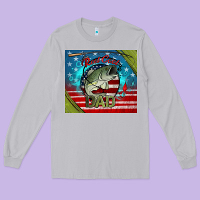 Reel Cool Dad Fishing Long Sleeve Tee Designed By Jasminsmagicworld