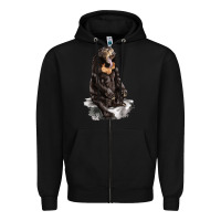 Black Malayan Sun Bear Zipper Hoodie - LillyAllenDesigns
