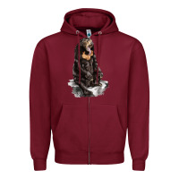 Burgundy Malayan Sun Bear Zipper Hoodie - LillyAllenDesigns