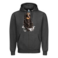 Charcoal Heather Malayan Sun Bear Zipper Hoodie - LillyAllenDesigns