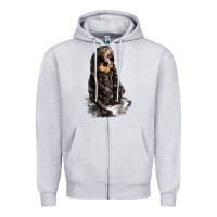 Heather Grey Malayan Sun Bear Zipper Hoodie - LillyAllenDesigns