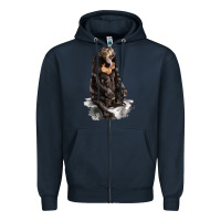 Navy Malayan Sun Bear Zipper Hoodie - LillyAllenDesigns