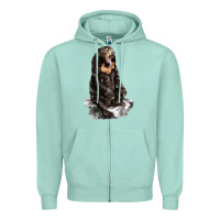 Seafoam Malayan Sun Bear Zipper Hoodie - LillyAllenDesigns