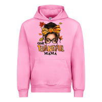 Fuchsia Pink one thankful mama afro messy bun Urban Hoodie - texasbilliewilder