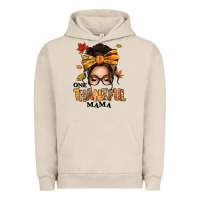 Pigment French Oak one thankful mama afro messy bun Urban Hoodie - texasbilliewilder