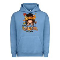 Pigment Pebble Blue one thankful mama afro messy bun Urban Hoodie - texasbilliewilder