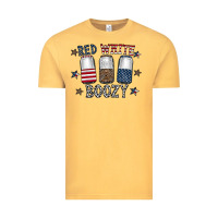 Vintage Mustard red white boozy Vintage Tee - CowhideDigitalArt