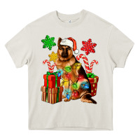 Cream christmas german shepherd Heavy Core Tee - Artiststas