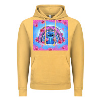 Vintage Mustard stitch rainbow Vintage Hoodie - Zillion Design Studio