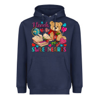 Navy i teach sweethearts Heavyweight Hoodie - NancyCooperArtShop
