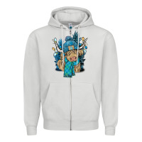 Dove Grey Winter long haired Cow Zipper Hoodie - NancyCooperArtShop