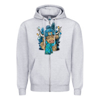 Heather Grey Winter long haired Cow Zipper Hoodie - NancyCooperArtShop