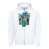 White Winter long haired Cow Zipper Hoodie - NancyCooperArtShop