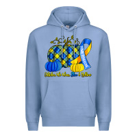 Colony Blue october we wear blue and yellow with pumpkins Premium Hoodie - Artiststas