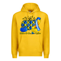 Lemon october we wear blue and yellow with pumpkins Premium Hoodie - Artiststas
