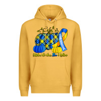 Mustard october we wear blue and yellow with pumpkins Premium Hoodie - Artiststas