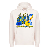 Pale Pink october we wear blue and yellow with pumpkins Premium Hoodie - Artiststas