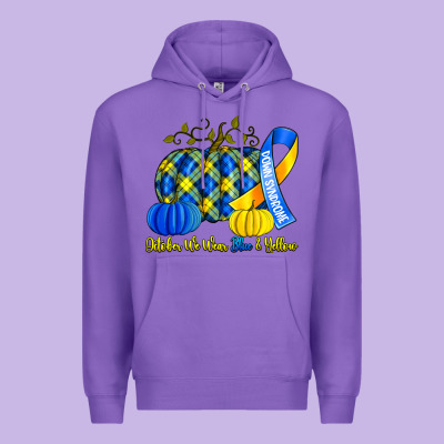 October We Wear Blue And Yellow With Pumpkins Premium Hoodie Designed By Artiststas