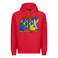 Red october we wear blue and yellow with pumpkins Premium Hoodie - Artiststas
