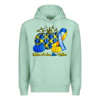 Seafoam october we wear blue and yellow with pumpkins Premium Hoodie - Artiststas