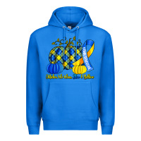 True Royal october we wear blue and yellow with pumpkins Premium Hoodie - Artiststas