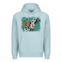 Blue Mist cowhide turquoise leather background Premium Hoodie - AdoDesignShop