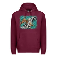 Burgundy cowhide turquoise leather background Premium Hoodie - AdoDesignShop