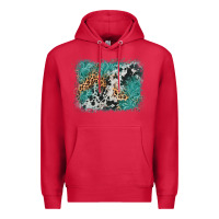 Cardinal cowhide turquoise leather background Premium Hoodie - AdoDesignShop