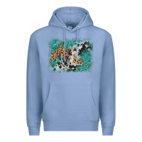 Colony Blue cowhide turquoise leather background Premium Hoodie - AdoDesignShop