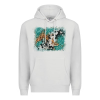 Dove Grey cowhide turquoise leather background Premium Hoodie - AdoDesignShop