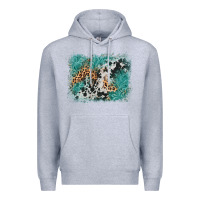 Heather Grey cowhide turquoise leather background Premium Hoodie - AdoDesignShop