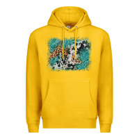 Lemon cowhide turquoise leather background Premium Hoodie - AdoDesignShop