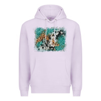 Lilac cowhide turquoise leather background Premium Hoodie - AdoDesignShop