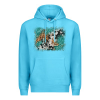 Ocean Blue cowhide turquoise leather background Premium Hoodie - AdoDesignShop