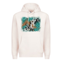 Pale Pink cowhide turquoise leather background Premium Hoodie - AdoDesignShop