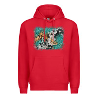 Red cowhide turquoise leather background Premium Hoodie - AdoDesignShop