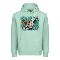 Seafoam cowhide turquoise leather background Premium Hoodie - AdoDesignShop