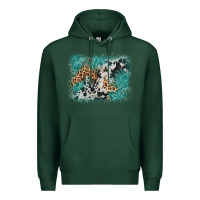 Sports Green cowhide turquoise leather background Premium Hoodie - AdoDesignShop