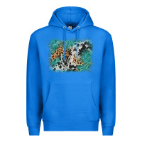 True Royal cowhide turquoise leather background Premium Hoodie - AdoDesignShop