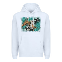 White cowhide turquoise leather background Premium Hoodie - AdoDesignShop