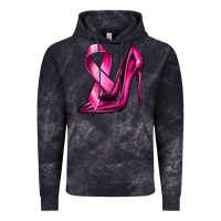 Cloud Black Breast Cancer Ribbon and Heels Vintage Hoodie - texasbilliewilder