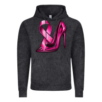Vintage Black Breast Cancer Ribbon and Heels Vintage Hoodie - texasbilliewilder