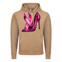 Vintage Coffee Breast Cancer Ribbon and Heels Vintage Hoodie - texasbilliewilder
