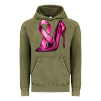 Vintage Olive Breast Cancer Ribbon and Heels Vintage Hoodie - texasbilliewilder