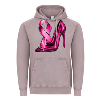 Vintage Zinc Breast Cancer Ribbon and Heels Vintage Hoodie - texasbilliewilder