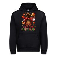 Black santa's favorite cheerleader afro messy bun Urban Hoodie - texasbilliewilder