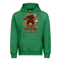 Emerald santa's favorite cheerleader afro messy bun Urban Hoodie - texasbilliewilder