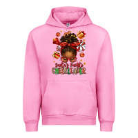Santa's Favorite Cheerleader Afro Messy Bun Urban Hoodie | Teevron