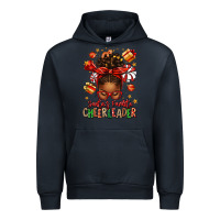 Navy santa's favorite cheerleader afro messy bun Urban Hoodie - texasbilliewilder